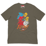 Army green tee with Ahoy character print