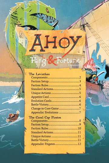 The cover of the rule book for Ahoy: Fang and Fortune