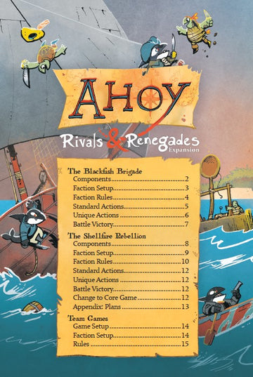 The cover of the rule book for Ahoy: Rivals and Renegades
