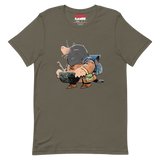 Army green t shirt with Underground Duchy print