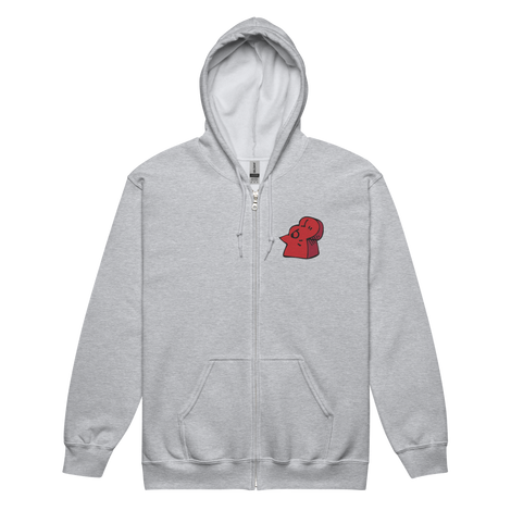 Light grey hoodie with Lord of the Hundreds meeple embroidered on left chest