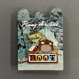 The Root Riverfolk Pprtrait pin on the coordinating backing card.