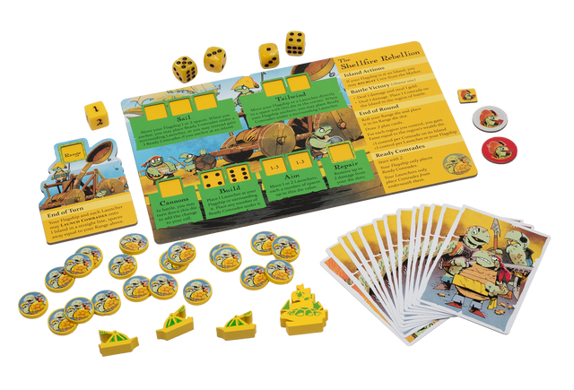 Ahoy Shellfire Rebellion player board and components