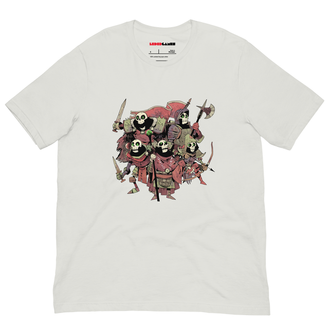 White t-shirt with the skeleton crew from Vast TMM