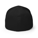 Back of stretch-fit baseball cap