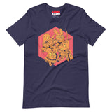The Woodland Alliance group shield on a dark blue t-shirt