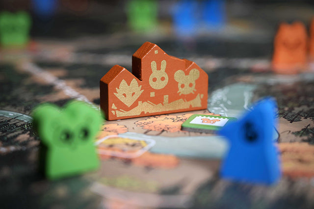 The Lost City landmark meeple in-play on the fall map